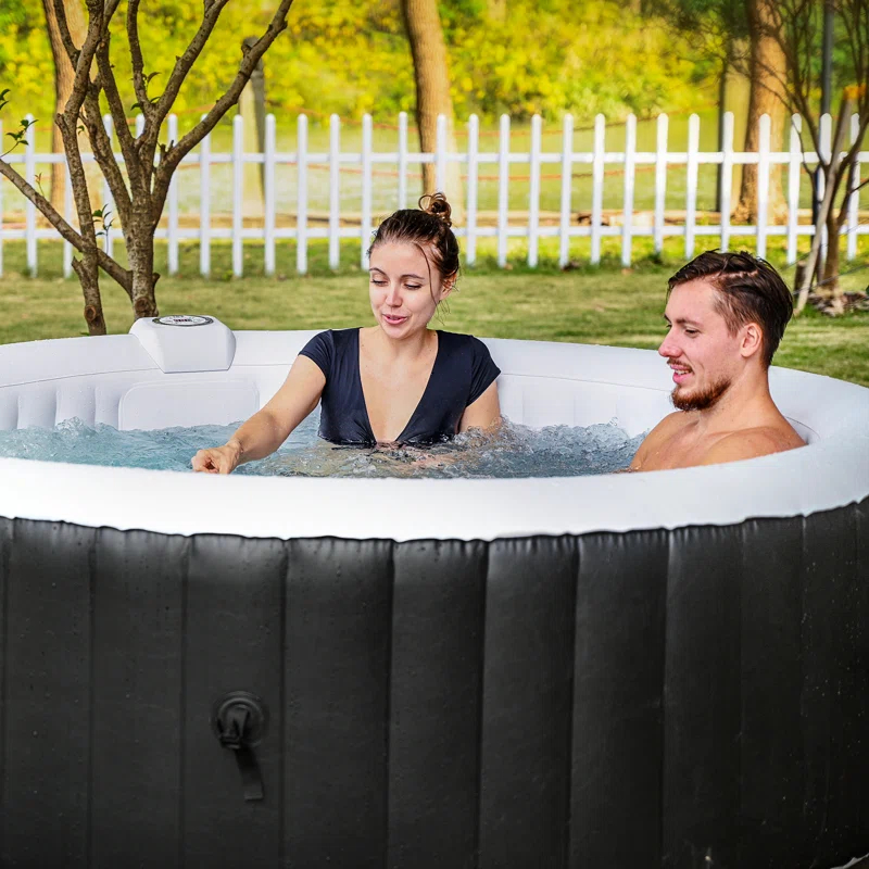 CO-Z 110 Volt 6 Person - Person 130 - Jet Vinyl Round Inflatable Hot Tub