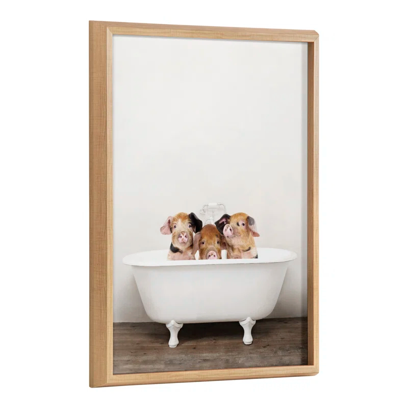 Red Barrel Studio® " Three Little Pigs In Vintage Bathtub " by Amy Peterson