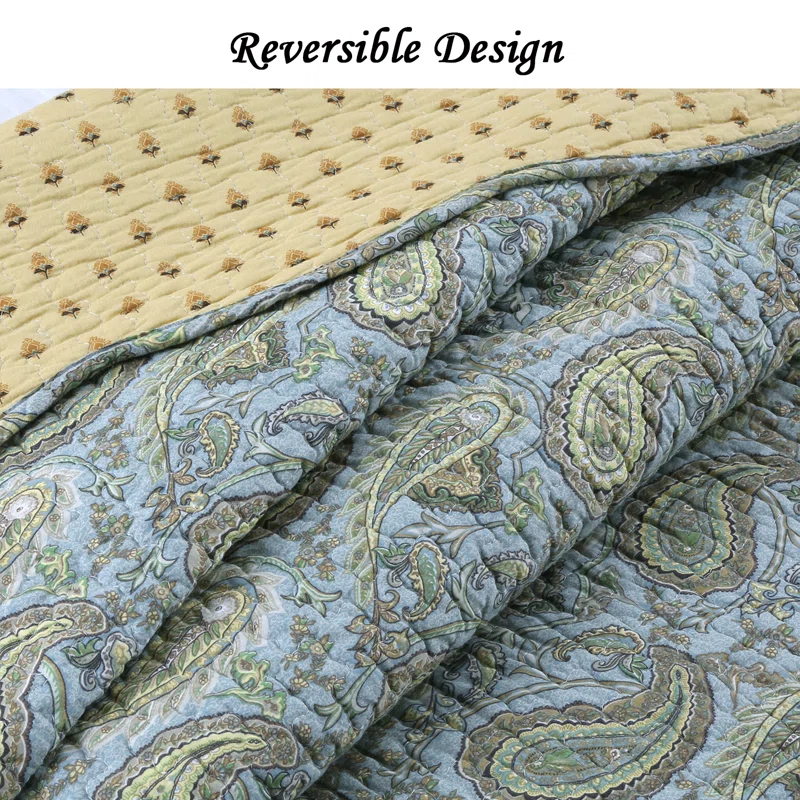 Cotton Paisley Quilt Set