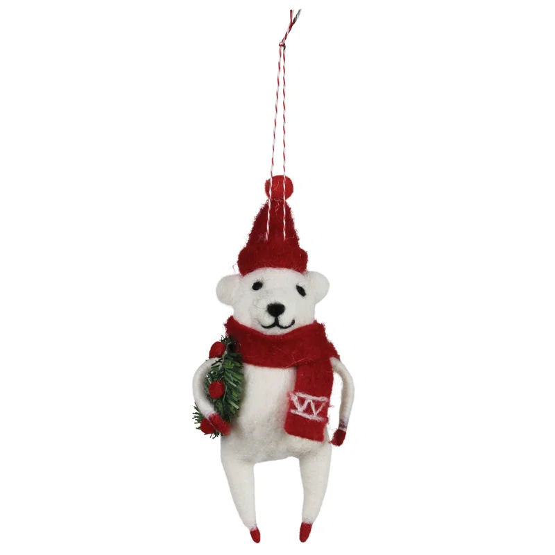 The Holiday Aisle® Fabric Animals Hanging Figurine Ornament (Set of 3)