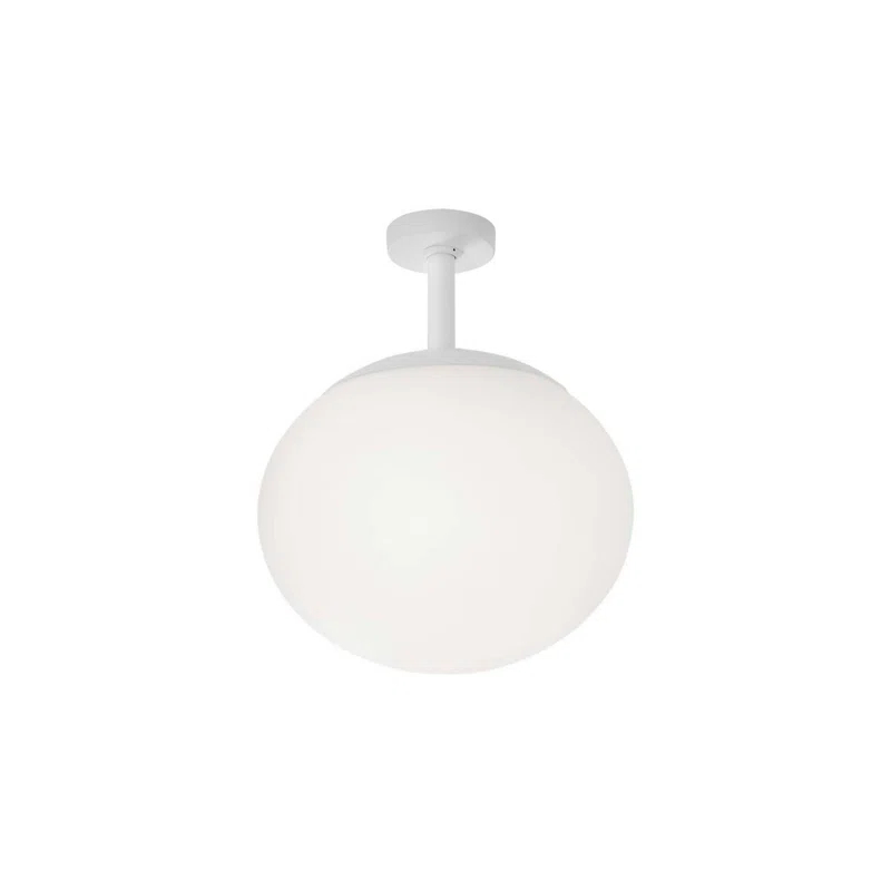 Elipse White 19.69'' W LED Outdoor Semi Flush Mount