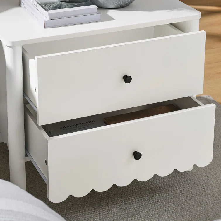 Modway Emmeline Scalloped 2-Drawer Nightstand