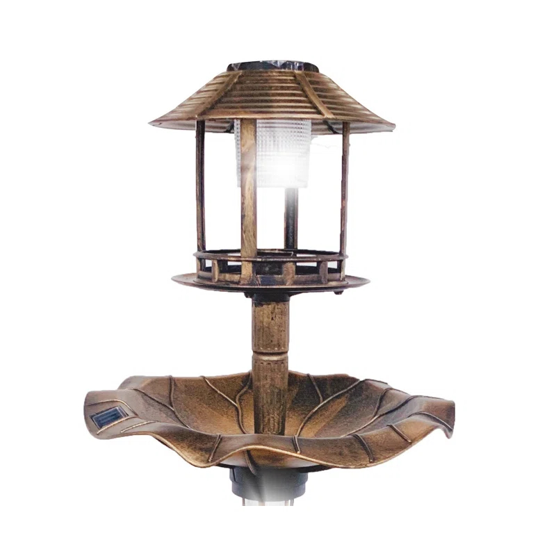 Bloomsbury Market Aaliyana Solar Lighted Birdbath & Reviews | Wayfair