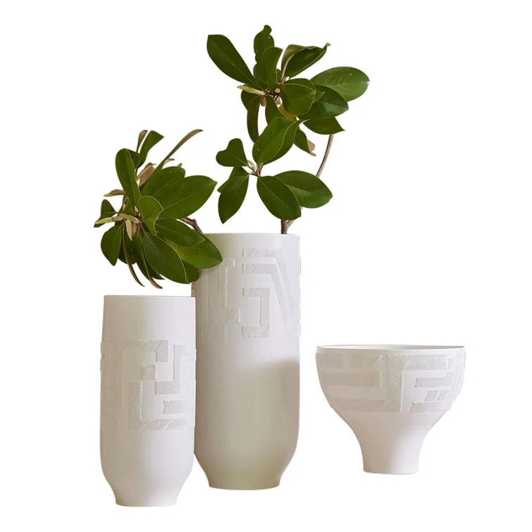 Global Views Chaco Vase-Matte White