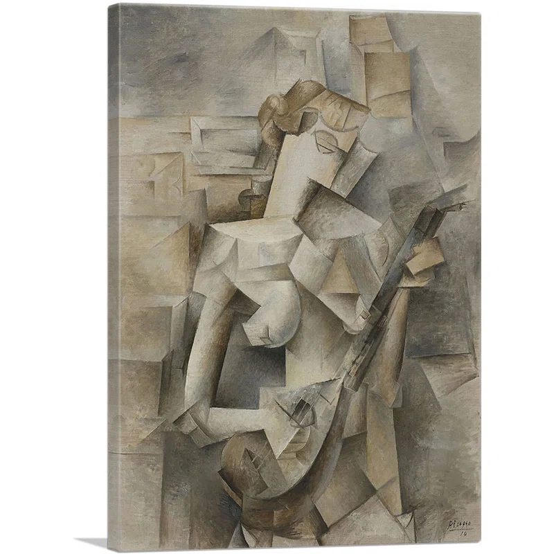 " Girl With A Mandolin 1910 " by Pablo Picasso Painting Print