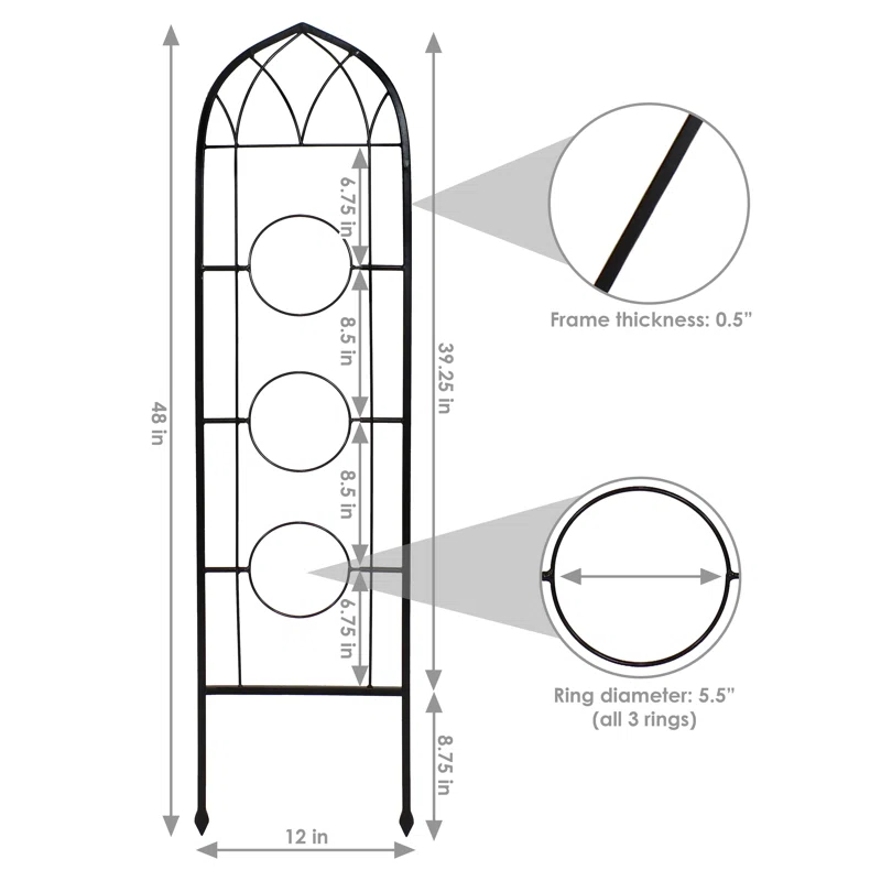 Avonlee Steel Arched Trellis (Set of 2)