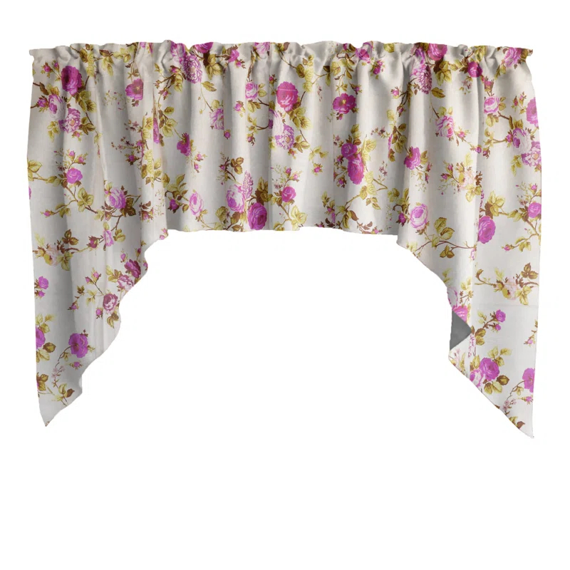 lovemyfabric Floral Cotton Blend Swag 58'' W Window Valance