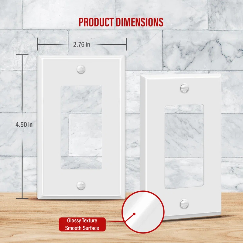 Enerlites No Subject 1 - Gang Rocker Standard Wall Plate (Set of 5)
