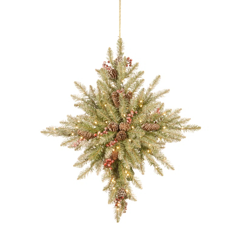 The Holiday Aisle® 32 in. Snowy Dunhill Fir Bethlehem Star with Battery Operated LED Lights