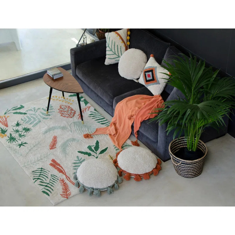 Lorena Canals Circle Tassels Cotton Blend Reversible Throw Pillow