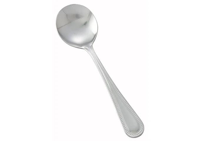 Winco Dots Stainless-Steel Bouillon Spoon, Heavyweight, 6.75" (12 Pack) (Set of 12)