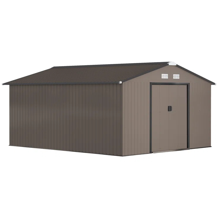 Outsunny 7 ft. W x 4 ft. D Stainless Steel Tool Shed