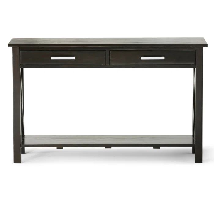 Simpli Home Kitchener 47"W Solid Wood Contemporary Storage Console Table with 2 Drawers and Bottom Storage Shelf