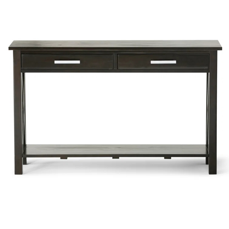 Simpli Home Kitchener 47"W Solid Wood Contemporary Storage Console Table with 2 Drawers and Bottom Storage Shelf