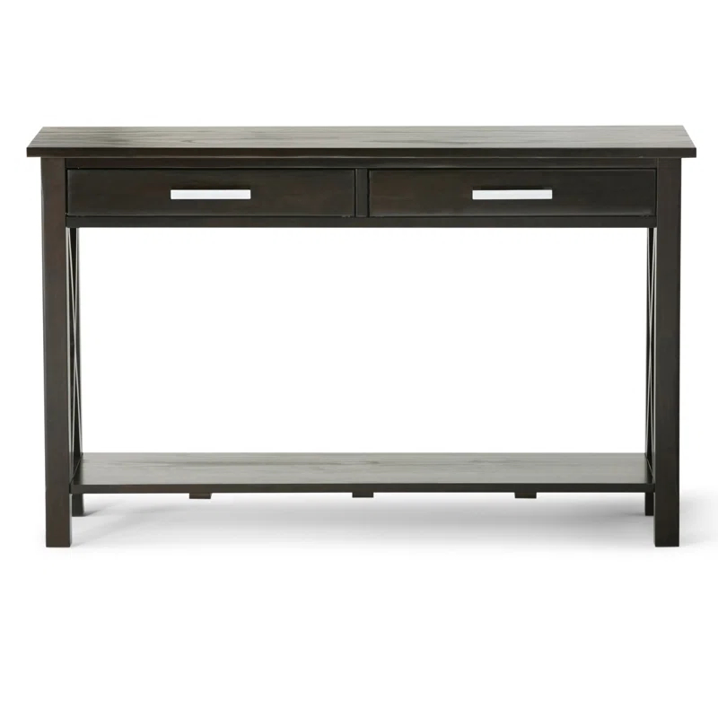 Simpli Home Kitchener 47"W Solid Wood Contemporary Storage Console Table with 2 Drawers and Bottom Storage Shelf