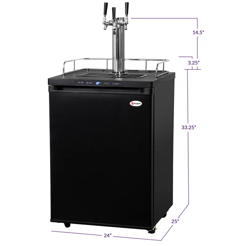 Kegco Kegco 5.6 Cubic Feet Triple Tap Freestanding Kegerator with Adjustable Temperature
