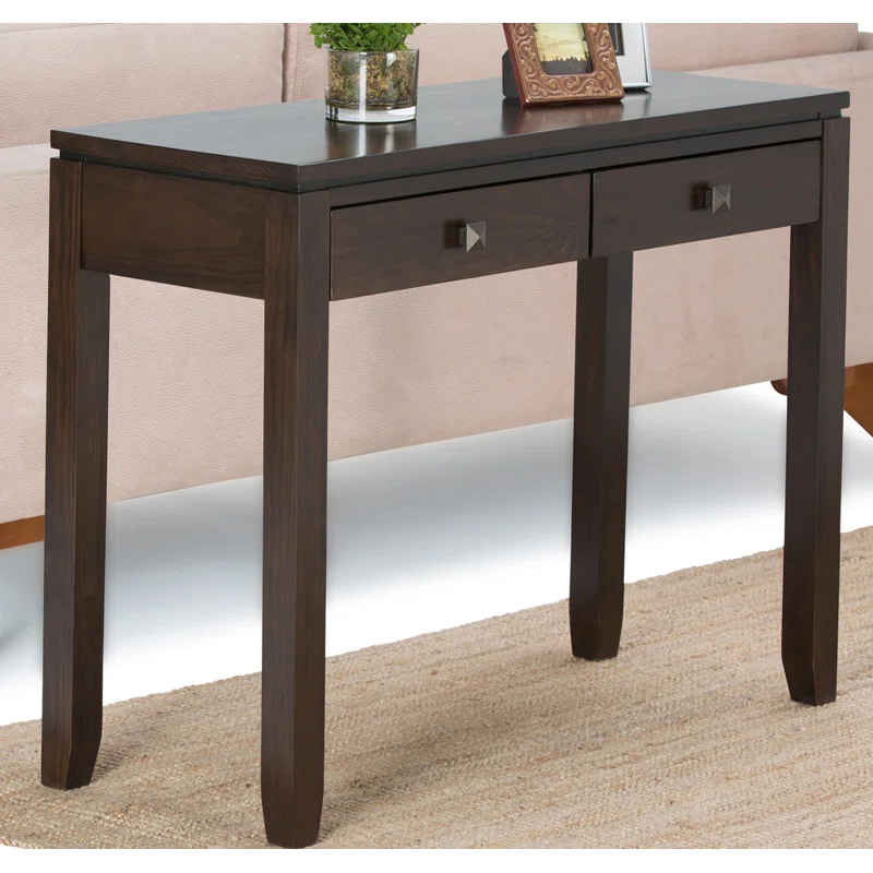 Simpli Home Cosmopolitan 38"W Solid Wood Storage Console Table with 2 Drawers