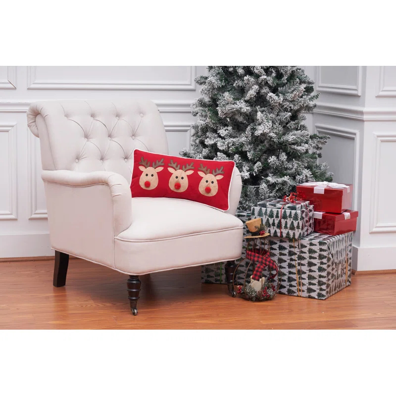 C&F Home Reindeer Games Applique Christmas Holiday Throw Pillow