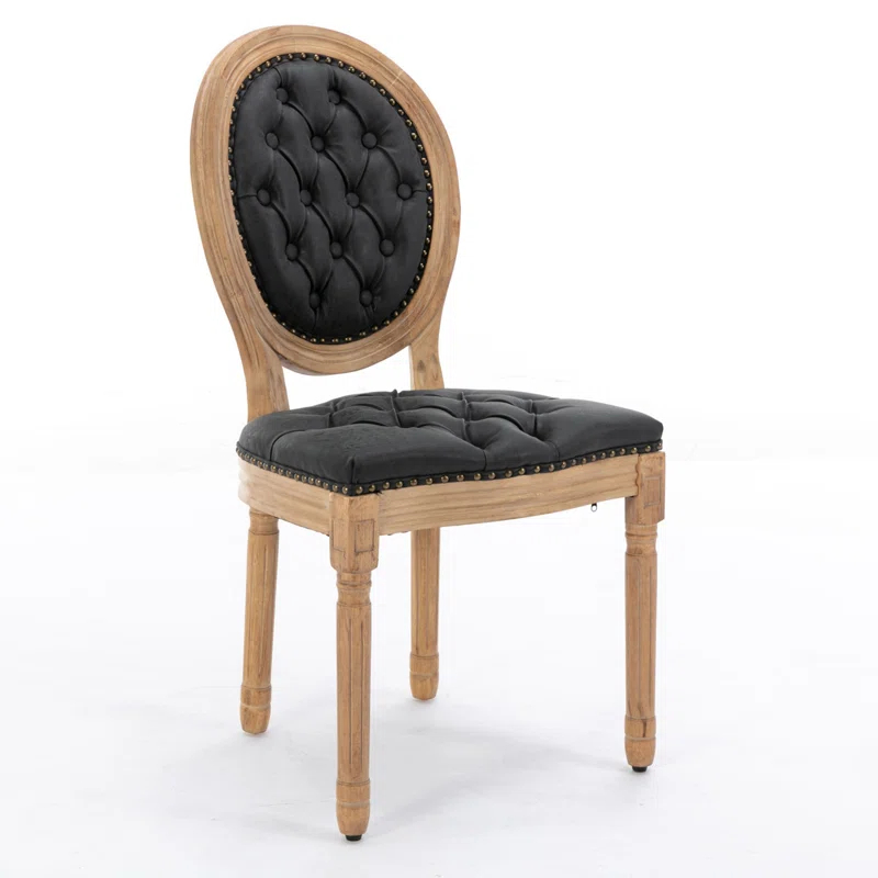 Ophelia & Co. French Style Solid Wood Frame Dining Chair with Nailhead Trim Set of 2