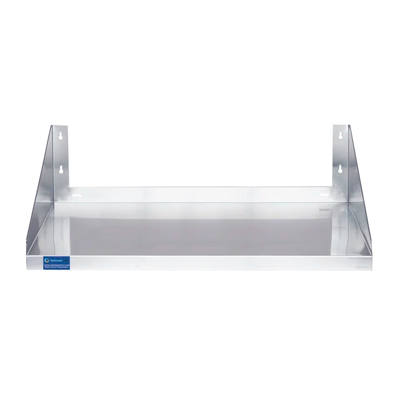 Amgood 12 in. x 36 in. Stainless Steel Wall Shelf with Side Guards