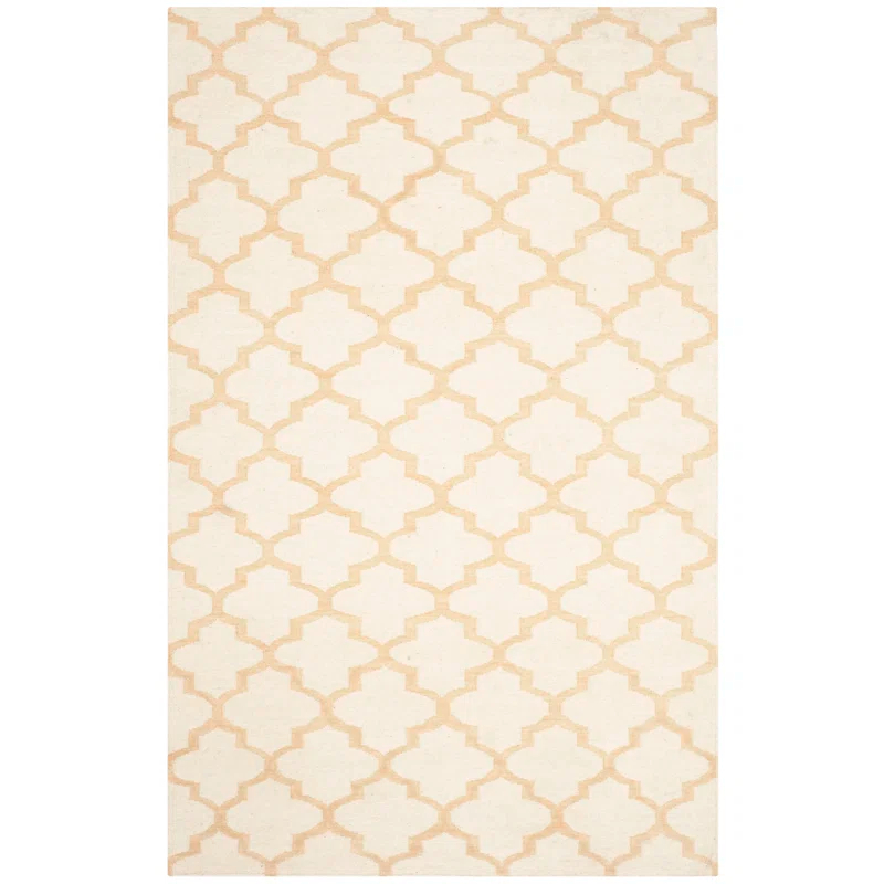 Winston Porter Milltown Hand Woven Flat Weave Wool Geometric Rug
