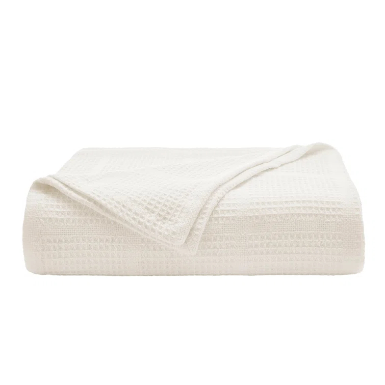 Kenneth Cole Kenneth Cole Waffle Grid Solid Cotton Blanket