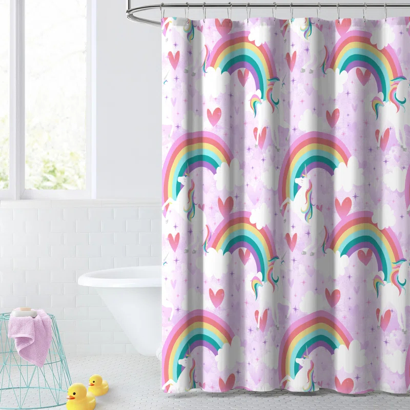 Dream Factory Unicorn Rainbow Shower Curtain