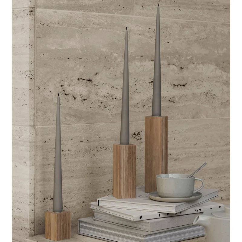 Blomus DREVA Oak Candle Holder Set - 3 pcs