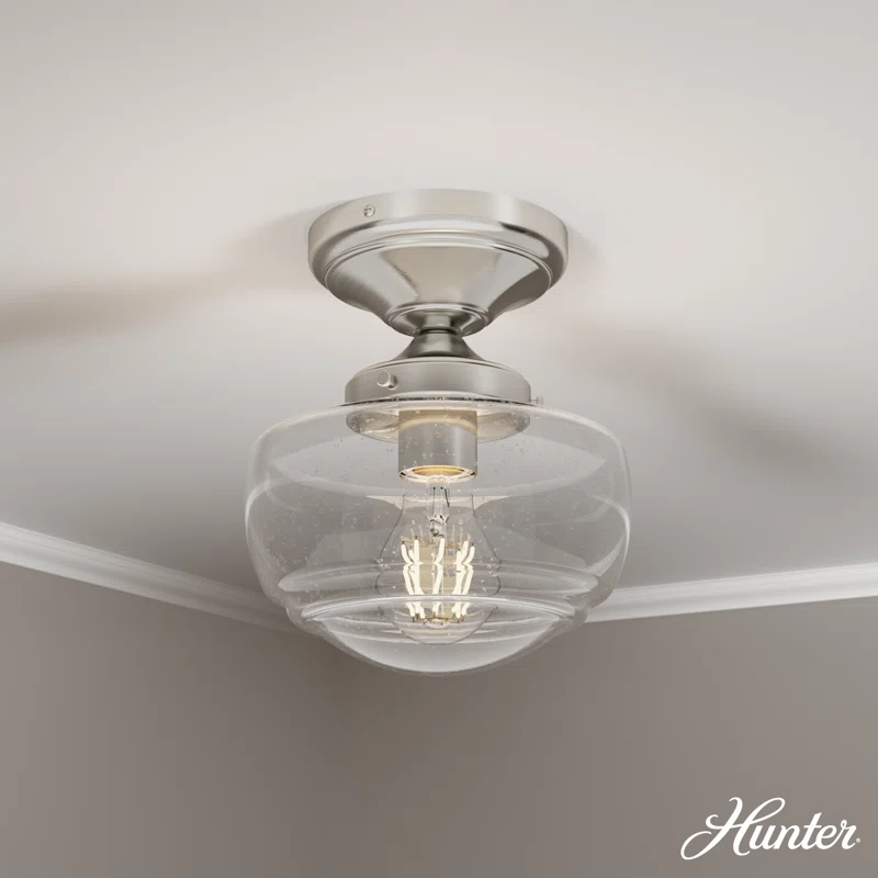 Hunter Fan Hunter Saddle Creek 1 Light Mini Flush Mount Ceiling Light Fixture