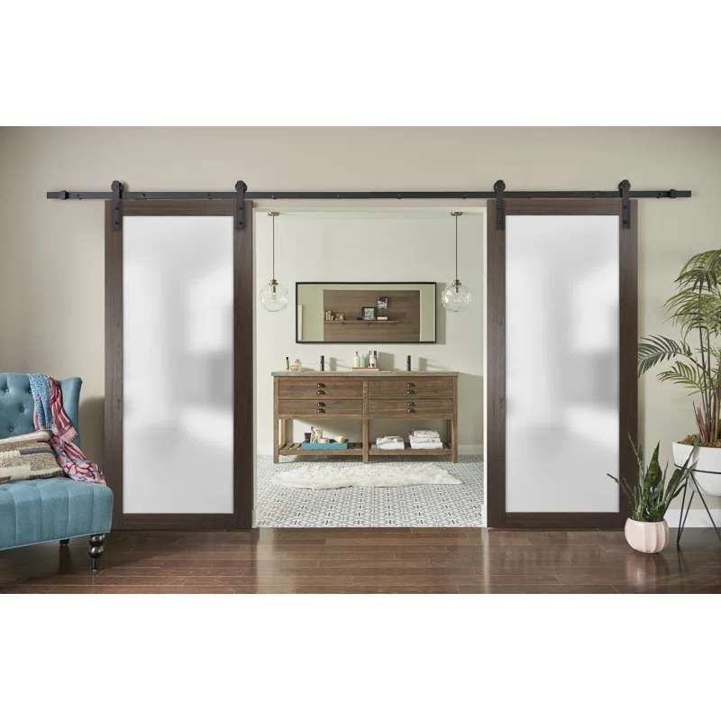 SARTODOORS Planum Frosted Glass Wood Sliding Closet Doors
