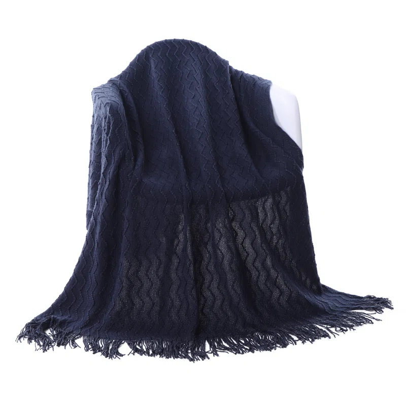 Battilo Home Throw Blanket for Couch, Textured Soft Throw Blankets, Decorative Knitted Blanket for Home Living Room Decor, 50"x60"