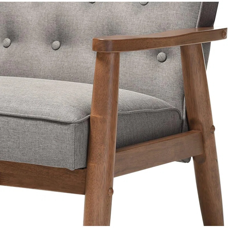 George Oliver Studio Sorrento Accent Chair, 1 Seater, Grey, Brown