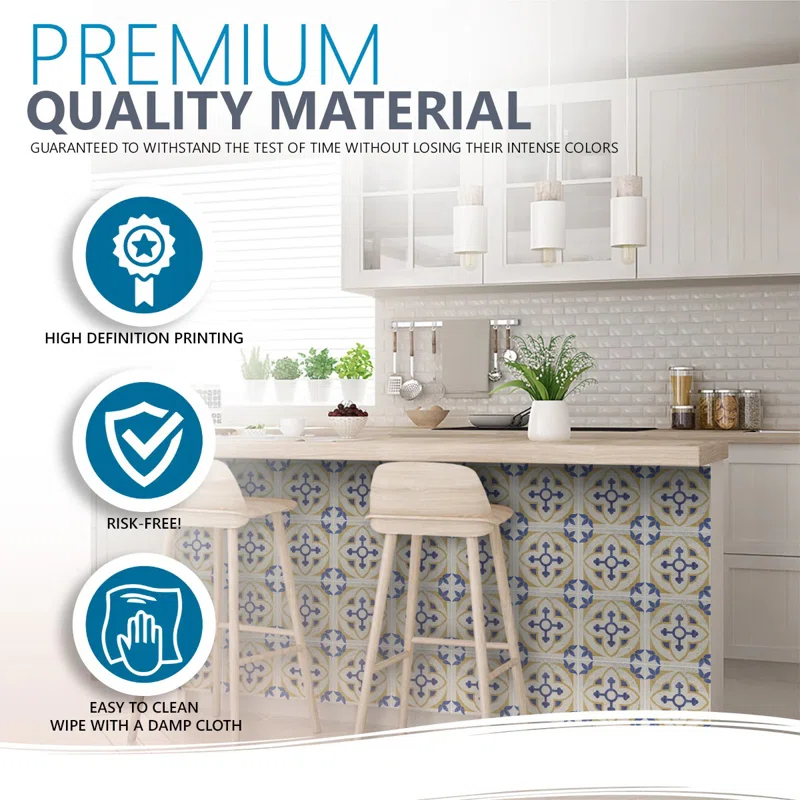 MI  ALMA 6'' W x 6'' L Vinyl Peel and Stick Field Tile (Set of 24)