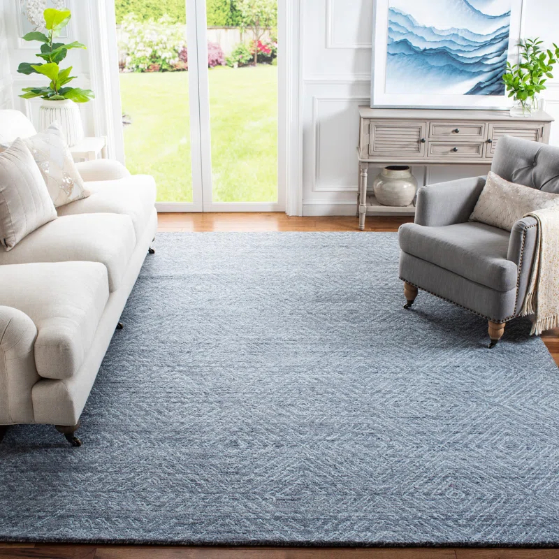 George Oliver Abstract Hand Tufted Performance Geometric Rug