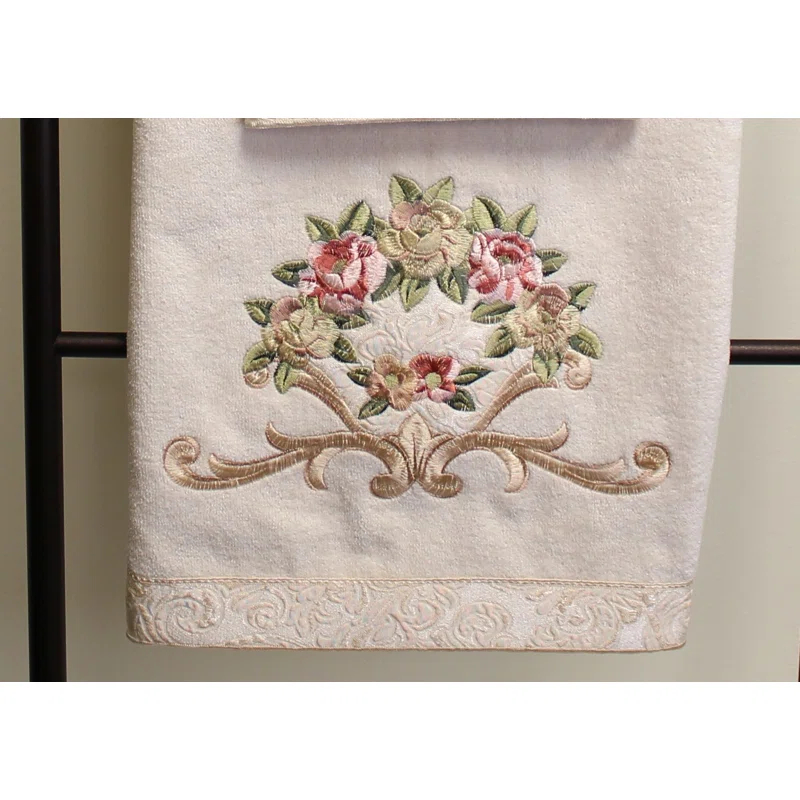 Avanti Linens Rosefan Cotton Hand Towel Bath Towels
