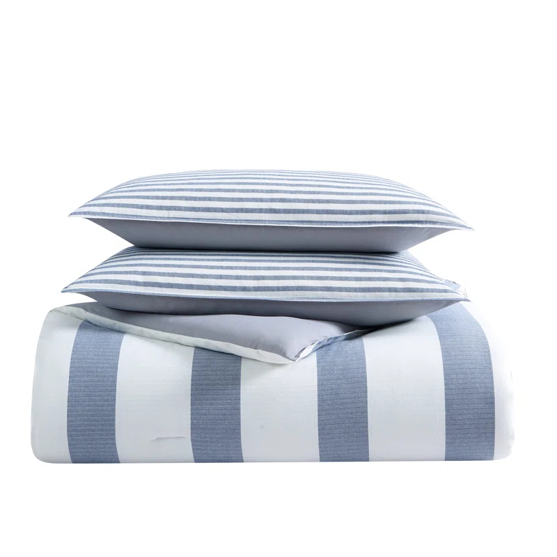 Nautica Nautica Fairwater Blue Cotton Reversible Comforter Set