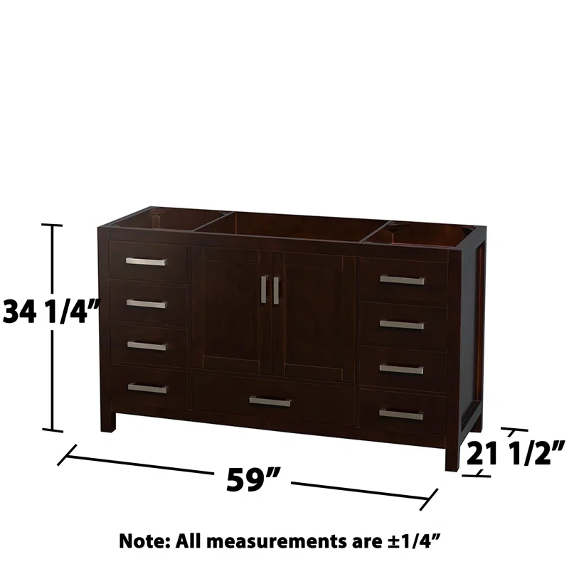 Wyndham Collection Sheffield 59" Freestanding Single Vanity Base Only