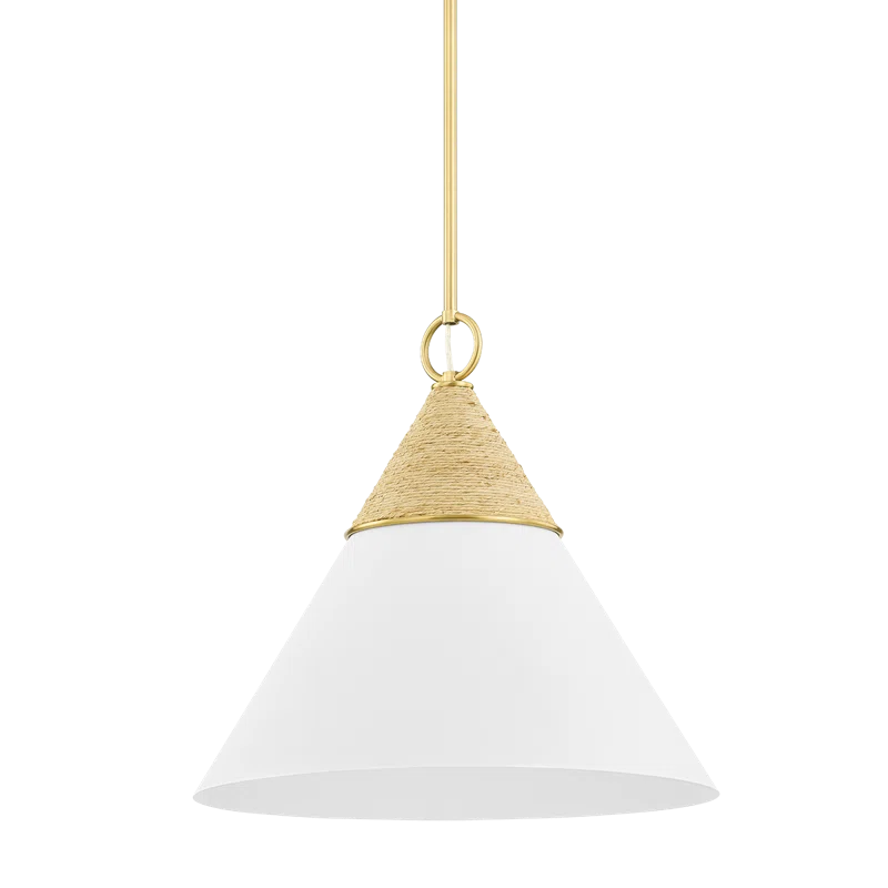 Rooney Pendant Light - White and Natural / 18"