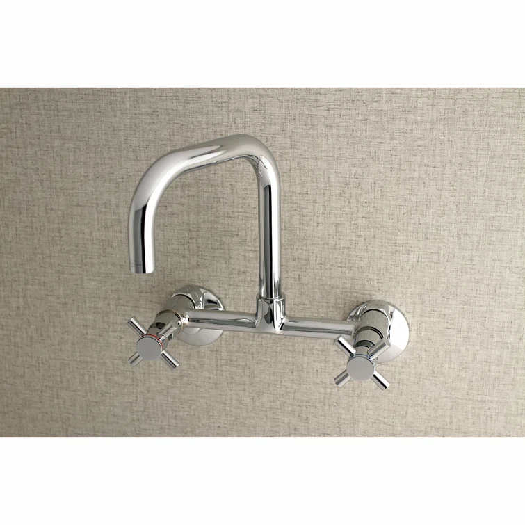 Kingston Brass Kingston Brass Concord Double-Handle 2-Hole Wall-Mount Bridge Kitchen Faucet KS413C