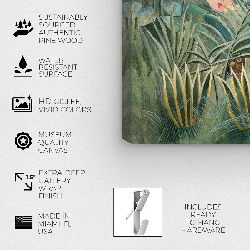 Oliver Gal Prints " The Equatorial Jungle " by Rousseau Painting Print
