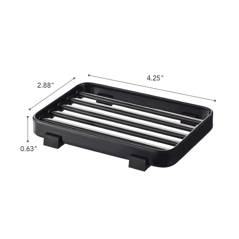 Yamazaki Home Yamazaki Home Soap Tray - Steel Holder Dish For Sink, Steel, Water Resistant, No Assembly Req.
