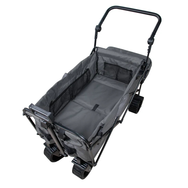 WonderFold Outdoor S3 Push & Pull Folding Utility Wagon With Brakes