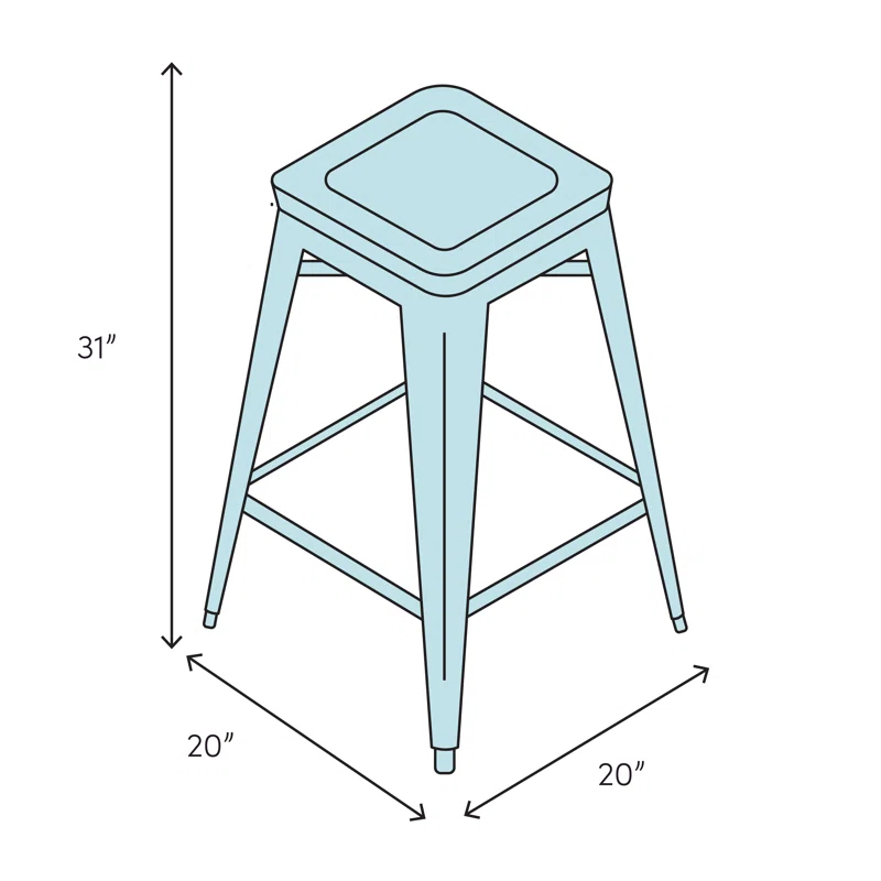 Trademark Global POW Swivel Upholstered Counter Stool with Metal Frame