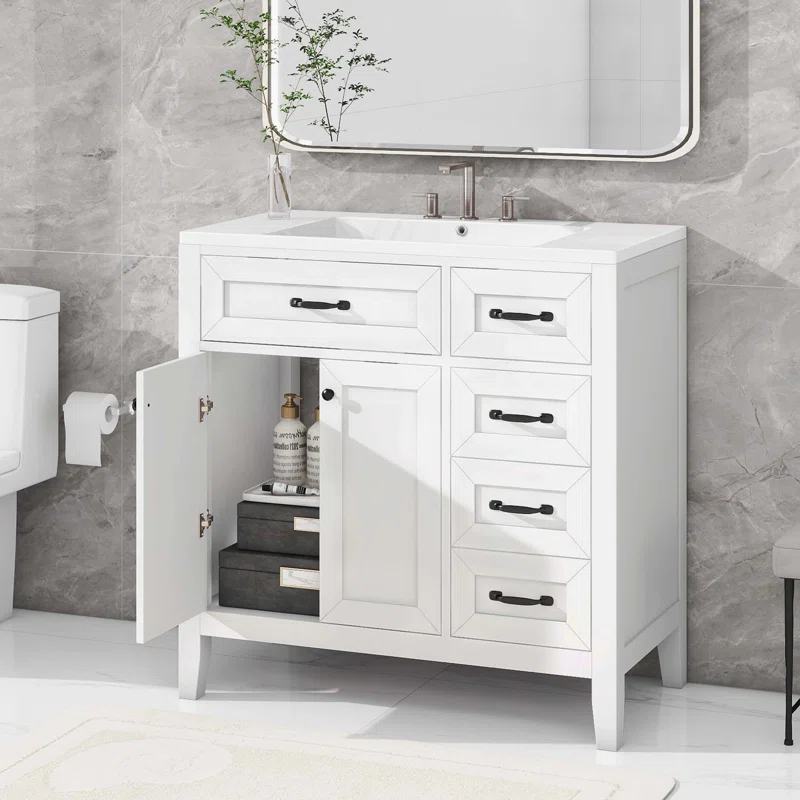 R&M Furniture Versatile Bathroom Vanity with Stylish Sink and Ample Storage