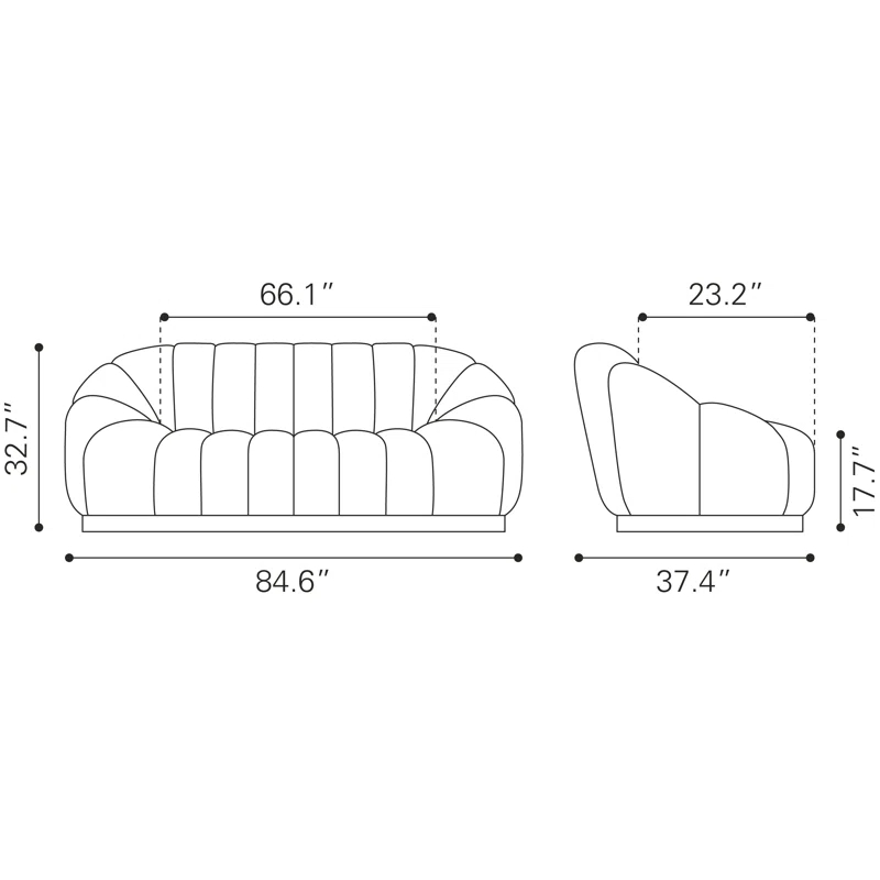 Zuo Hospitality 84.6'' Upholstered Sofa