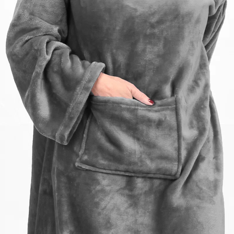 Catalonia Wearable Fleece Blanket with Sleeves & Foot pockets for Men Women, Plush Wrap Sleeved Throw Blanket