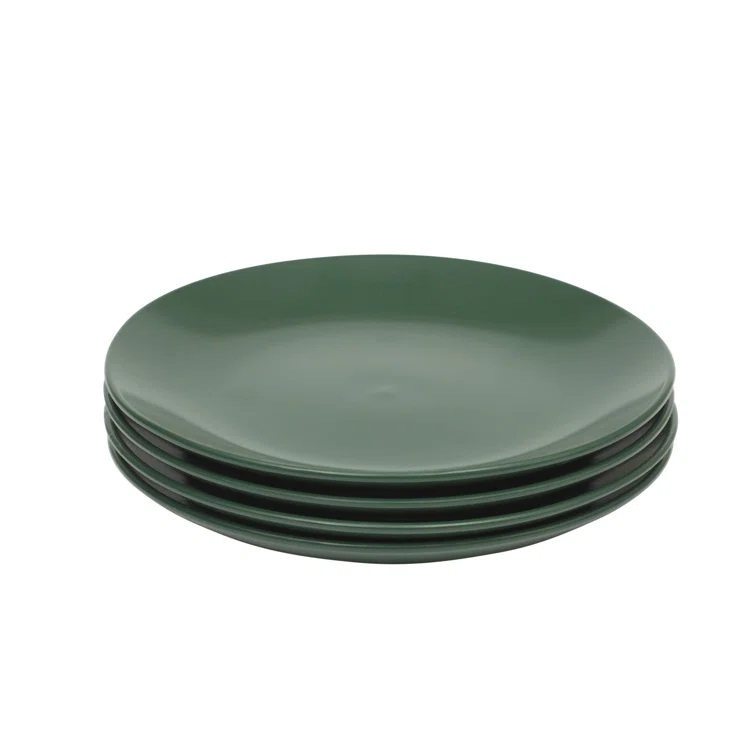 Gibson Home Gibson Home Dining Essential (Service for 4) 12 Piece Plates and Bowls Porcelain Solid Color Dishes  Ceramic Dinnerware Set - Hunter Green