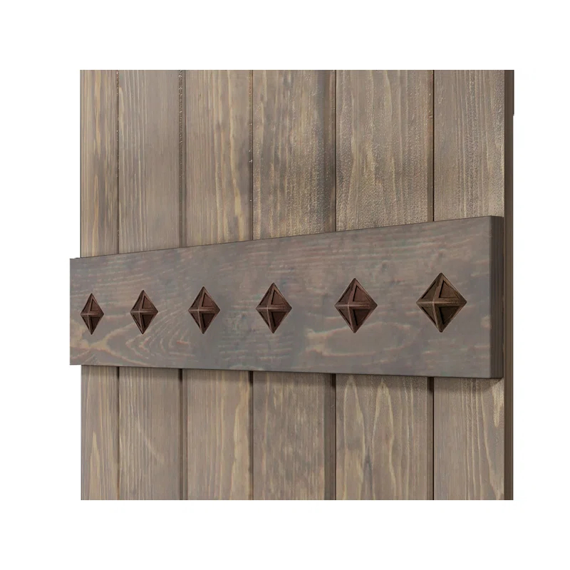 IsLife 84'' Solid Wood Paneled Matte with Installation Hardware Kit Barn Door