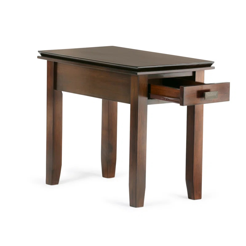 Simpli Home Artisan Solid Wood Transitional Narrow Side Table with Drawer