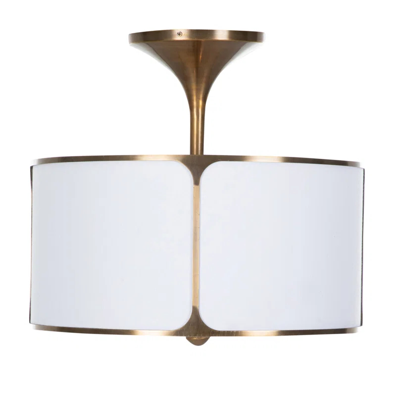 Gabby Dove Fabric Semi Flush Mount